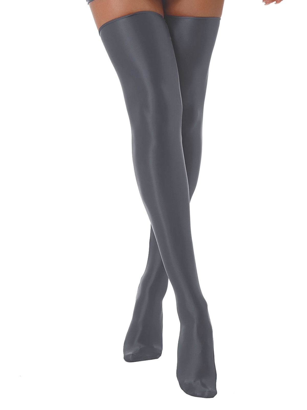 1 Pair Womens Oil Shiny Stockings Stretchy Footed Thigh High Stockings Lingerie