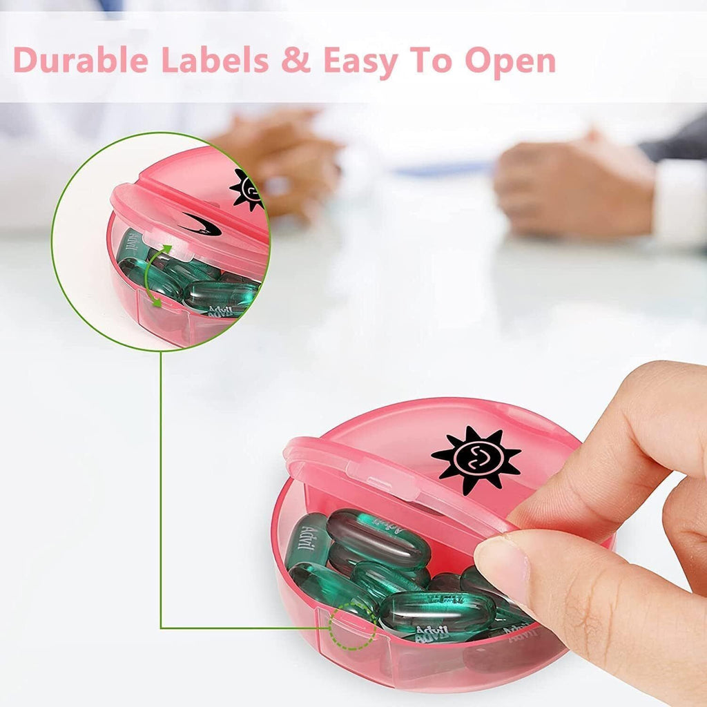 Pill organizer 2 times a day weekly pill box 7-day daily pill container round