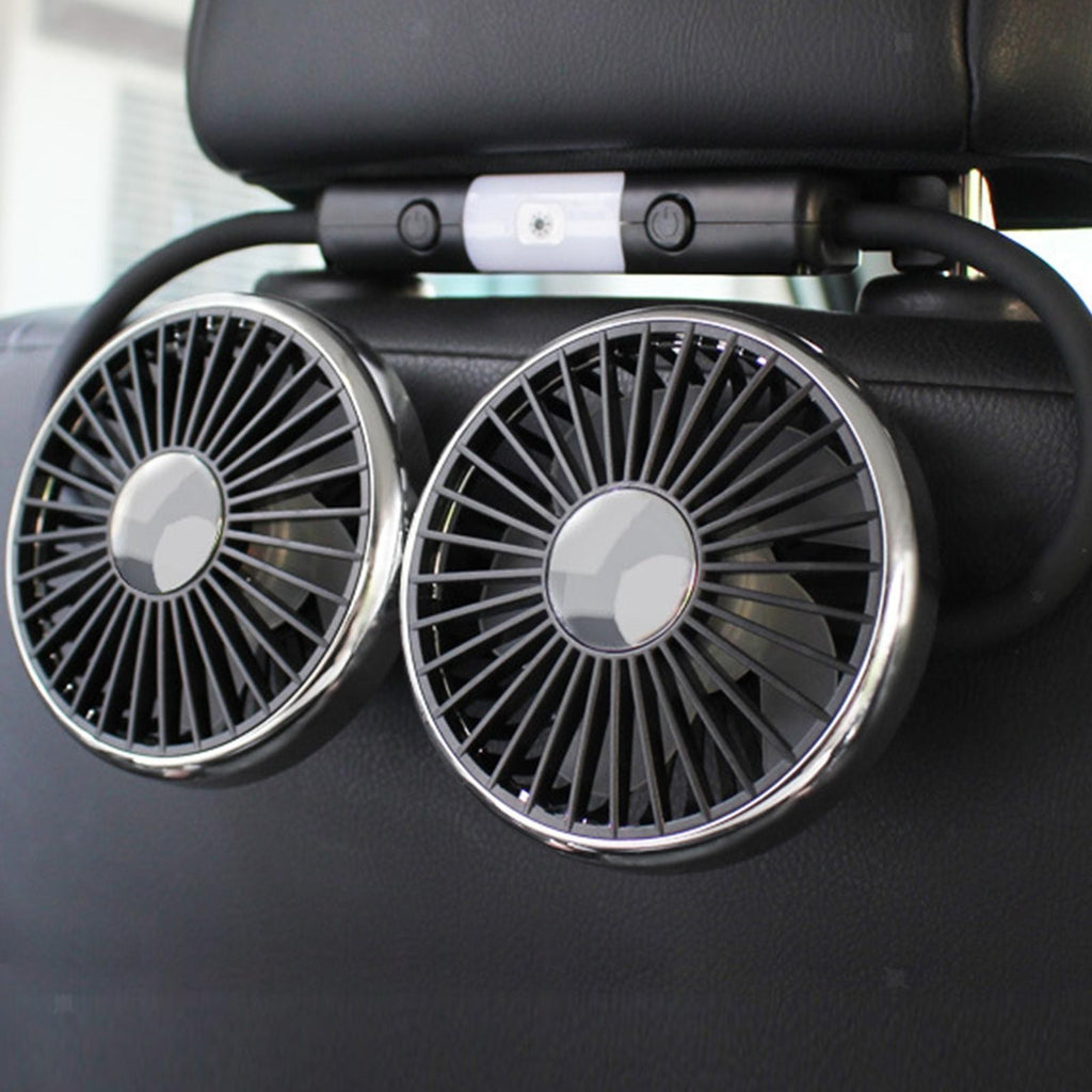Car USB Dual Head Hose Seat Fan for Car Backseat Truck Home Office