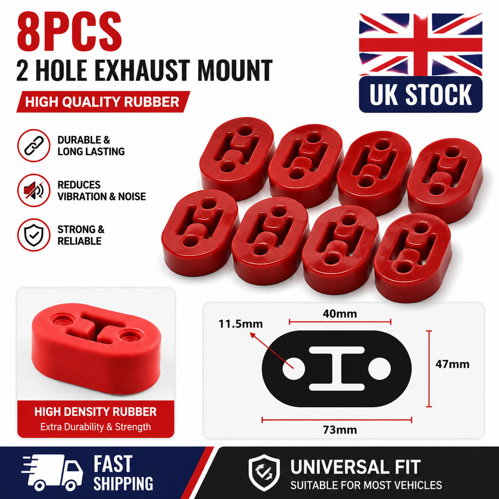 8PCS Rubber Exhaust Hanger Mounts 2 Hole Muffler Rubber Universal red