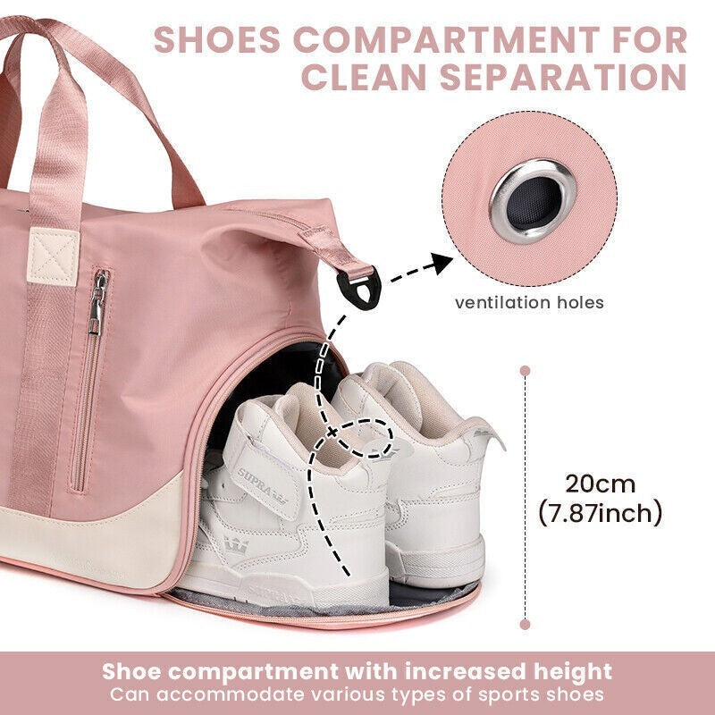 Large Women Gym Bag Multi Purpose Sports Duffle Bag Travel Luggage Carry Bag