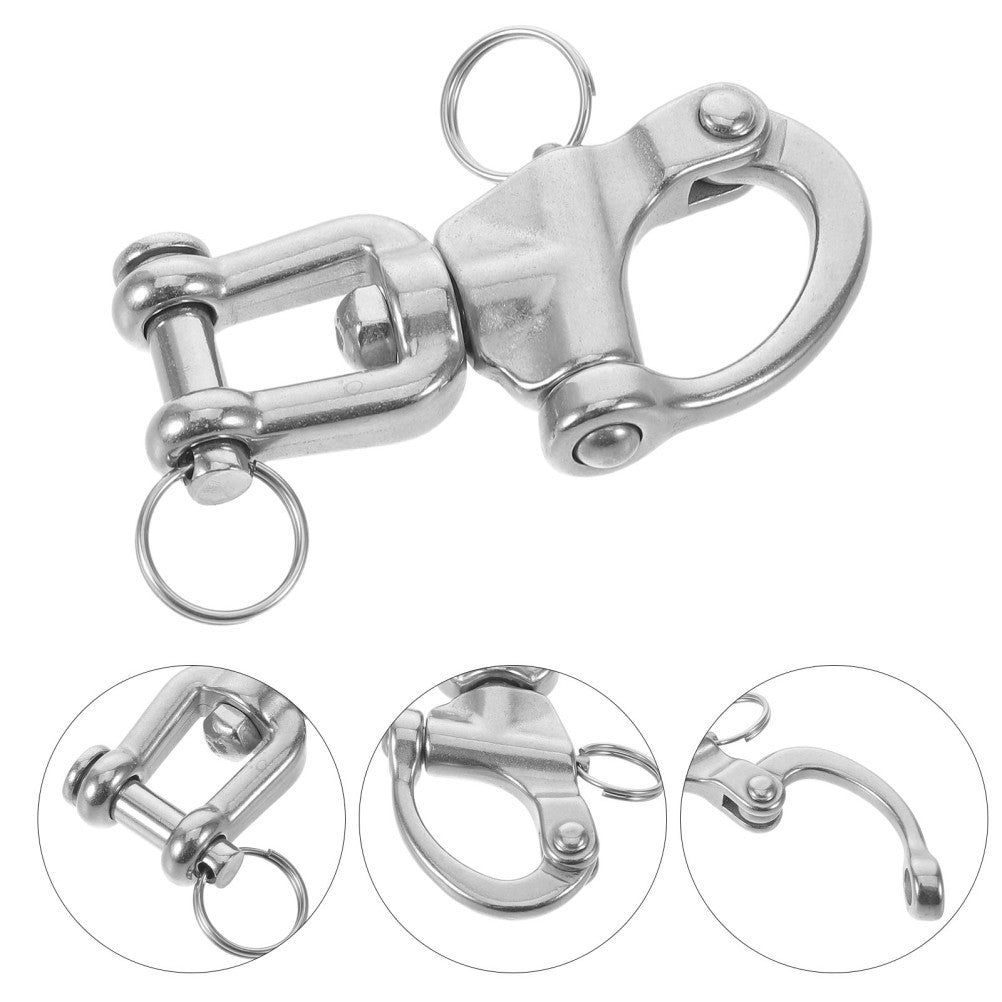 Snap Shackles Stainless Steel Quick Release Sailing Halyard Swivel Shackle -