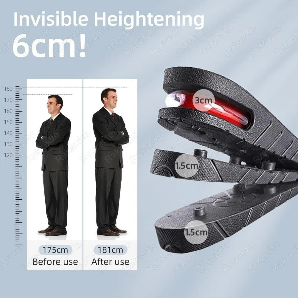Height Increase Insoles Men Women Invisible Heel Lift Taller Shoe Inserts 2 Pads