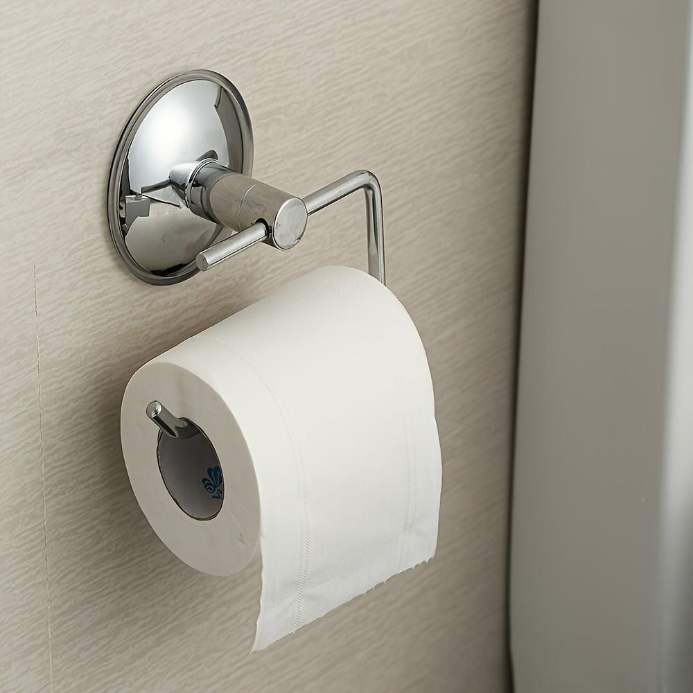 Suction Cup Roll Paper Holder Wall Mount Towel Rack Hanger Toilet Paper Holder