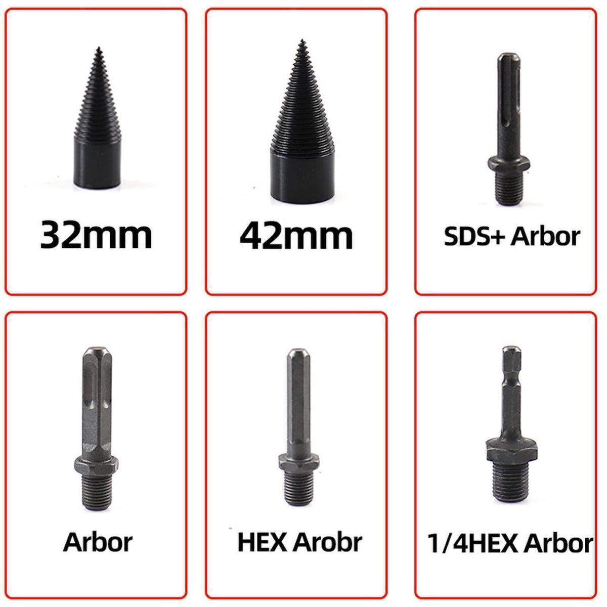 Wood Cone Log Splitter 42mm Drill Bit Hex Shank Wood Splitting Driver