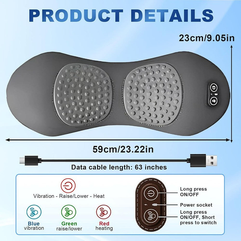 3-in-1 Electric Lumbar Support Pillow with Heat,Vibration &Traction,Waist Relief