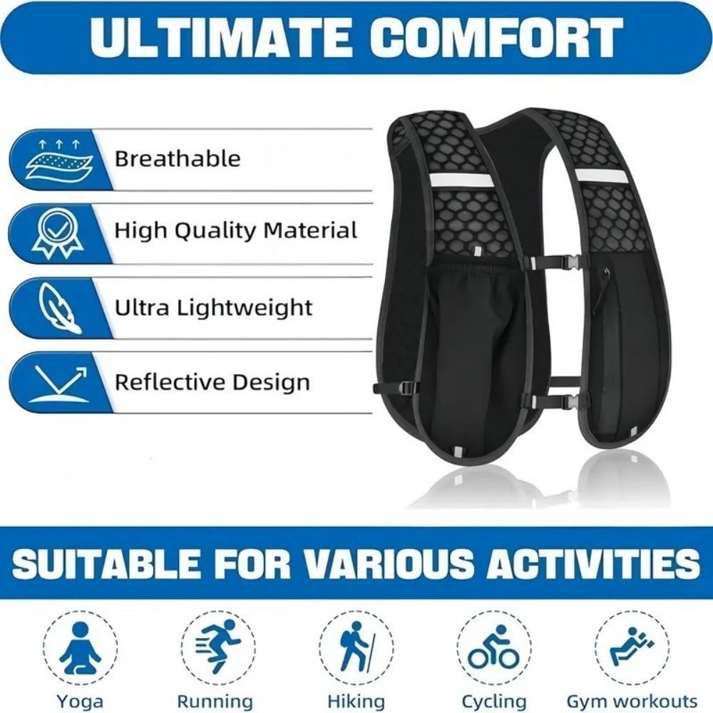 Light Weight Running Vest With Phone Holder Reflective Outdoor Cycling Hiking