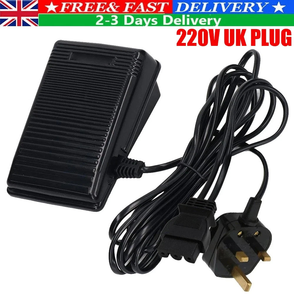 Foot Control Pedal Power Cord UK-Plug Controller Sewing Machine 220V For SINGER