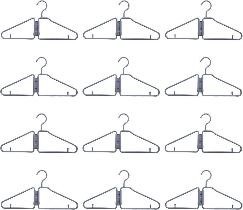 12 Pack Foldable Coat Hanger,Portable Travel Hangers, Space Saving Fold in