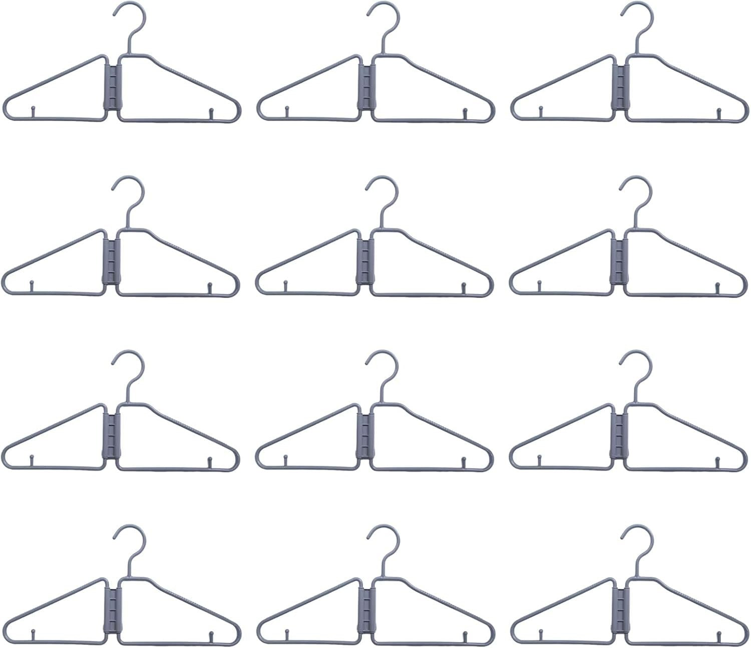 12 Pack Foldable Coat Hanger,Portable Travel Hangers, Space Saving Fold in