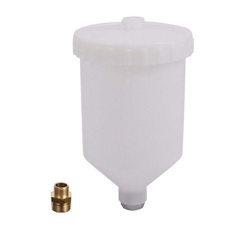 600ML Gravity Paint Spray Gun Cup Pot Replacement For Devilbiss Pro Pri FLG