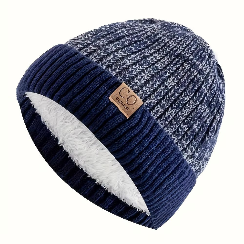 Unisex Beanie Hat Winter Warm Knitted Thermal, Woolly Cosy Fleece Lining