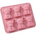 Pink Mini Highland Cow Ice Cube Mold Cute 3D Highland Cow Silicone Ice Cube Tray