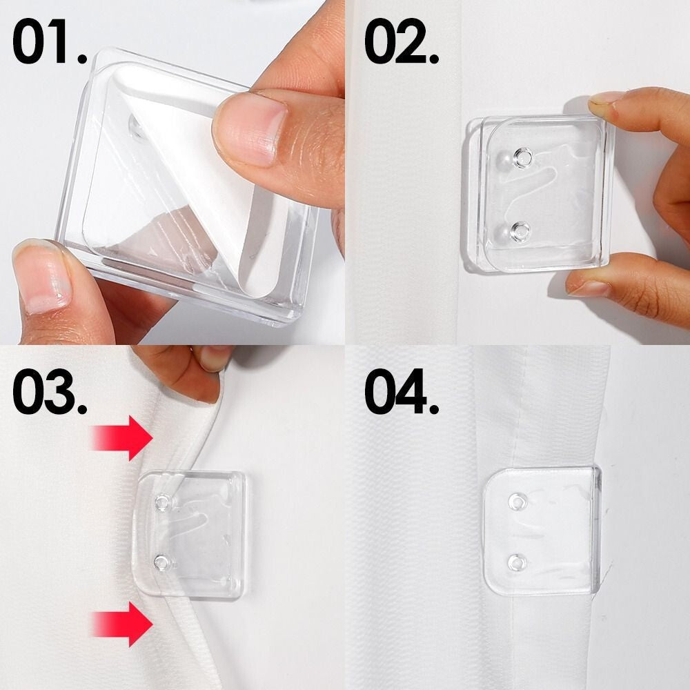 4Pcs Shower Curtain Clips Curtain Fixing Device Curtain Rings Clips For Home