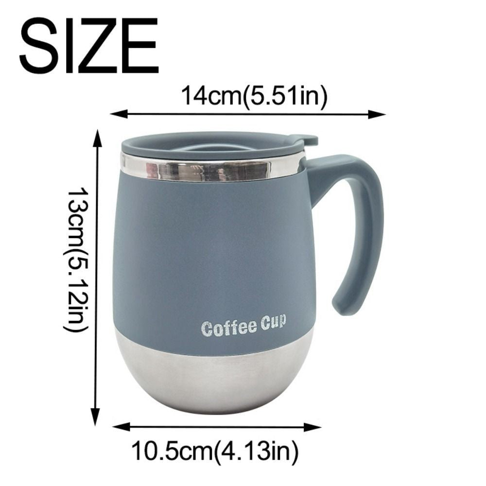 500ml Insulated Steel Coffee Mug With Lid Double-Wall Vacuum Thermal Cup
