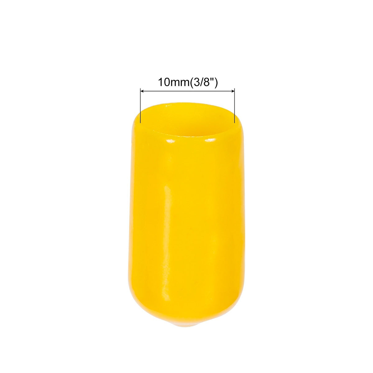 200pcs 10mm Rubber End Caps Cover PVC Vinyl Screw Thread Protector Yellow