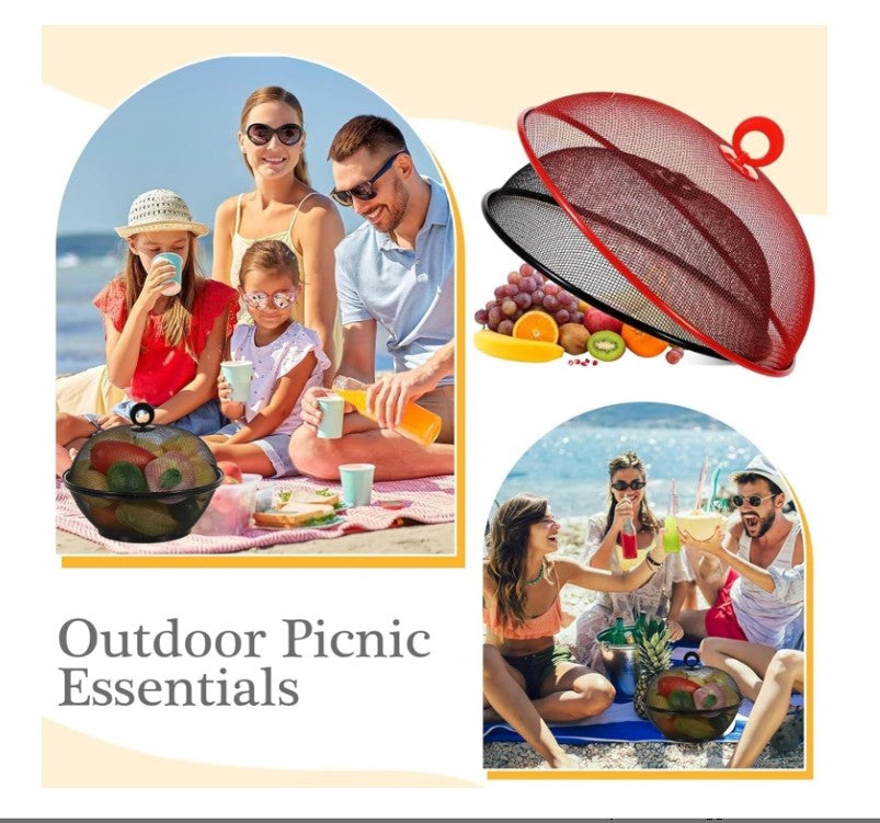 Fruit Fly Proof Fruit Bowl, Large Capacity Mesh Fruit Basket with Lid Cover