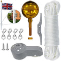 Flag Pole Tool Set Nylon Braided Rope Flagpole Accessories Repair Pulley Kit UK