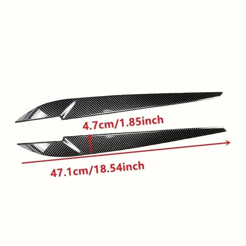 Front Headlight Eyebrow Eyelid Trim For BMW X5 F15 X6 F16 2014-2018 Gloss Black