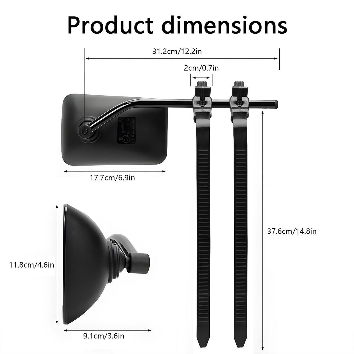 2x Flat Caravan Towing Mirrors for Cars Universal Wing Mirrors Extension Mirror