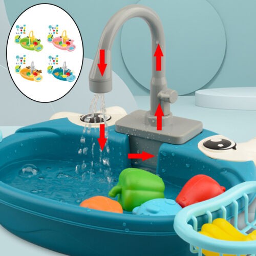 Kitchen Sink Toys Sensory Plastic with Running Water for Role Play Children