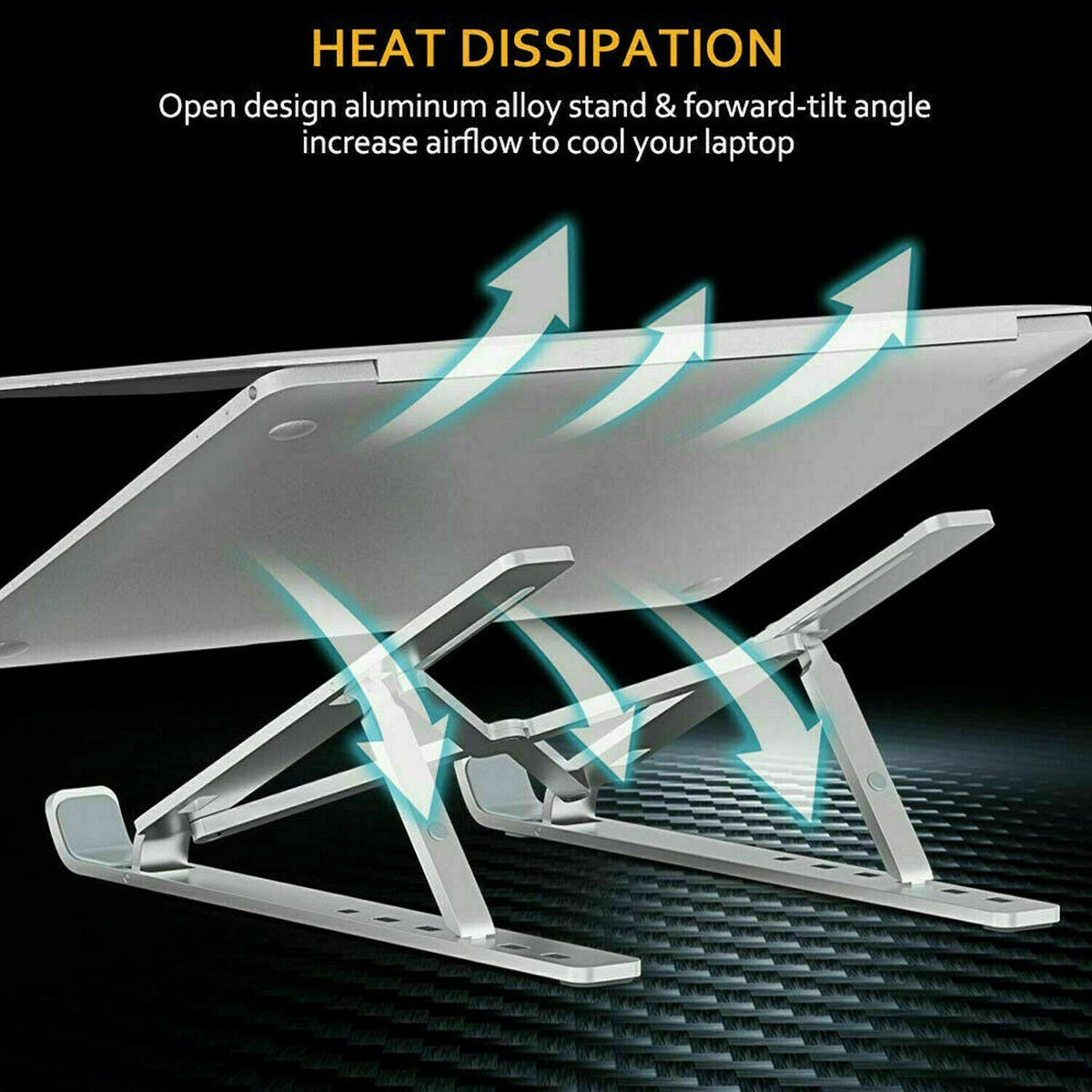 Adjustable Laptop Stand Portable Laptop Riser 10-17" Laptop Holder for Desk UK