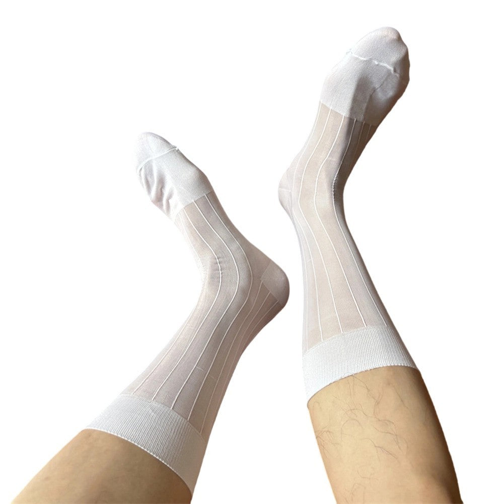 Men's Ultra Thin Sheer Socks 80% Polyamide 20% Spandex for Formal Dress Wear