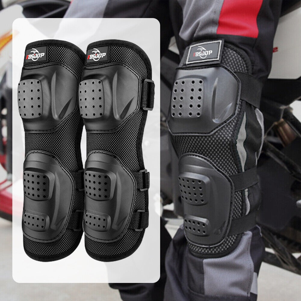 Motorcycle Knee Pads Adjustable 4 PCS Knee Elbow Armor Long Leg Sleeve Gear UK