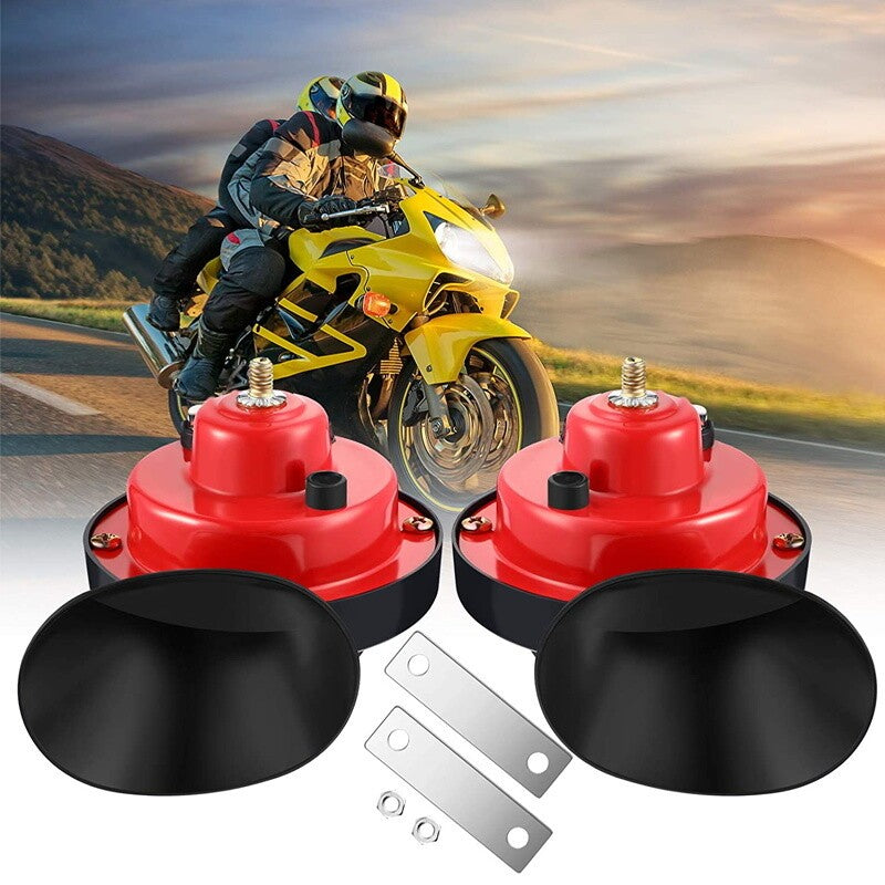2PCS Super Horn 12V 300DB Super Loud Horn Snail Motorcycle Car Truck Boat Train