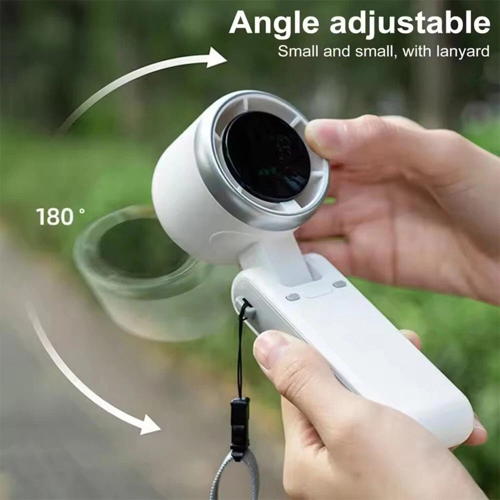 Rechargeable Handheld Turbo Fan with Digital Display Portable Travel Mini Fan UK