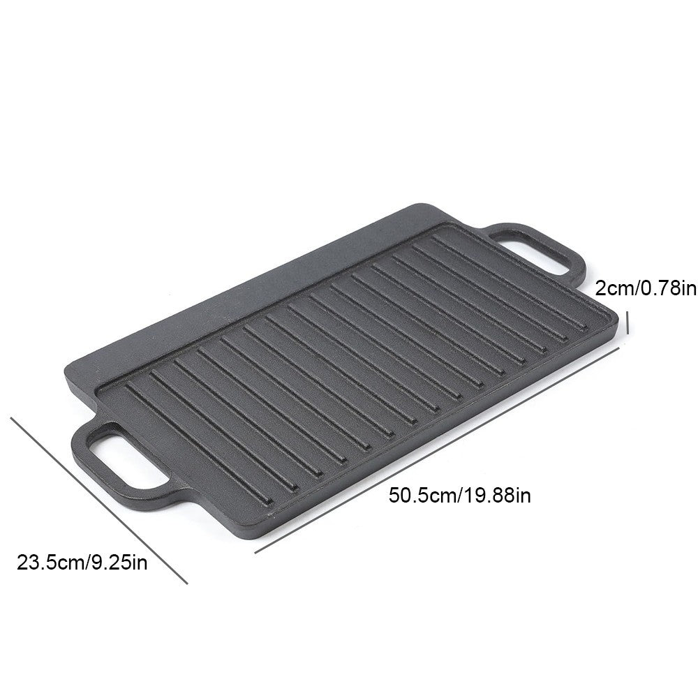 Cast Iron Non Stick Frying Pan Griddle Skillet Cooking Plate Hob Stove BBQ Grill