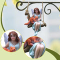 Hanging Fairy Garden Statue Sitting on Swing Resin Sculpture