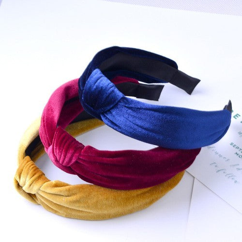 Women's Headband Twist Hairband Bow Knot Cross Tie Velvet Headwrap Hair Band New