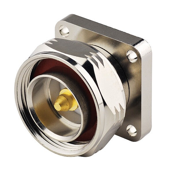 7/16 DIN Plug Male Connector Straight 4 Hole Flange  Solder Cup RF Connector