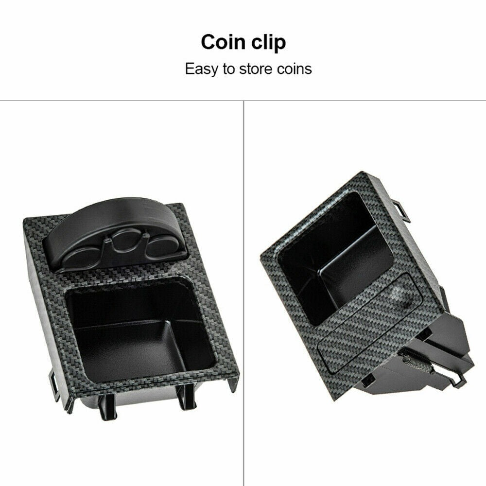 Carbon Fiber Style Center Console Cup Drink Holder For BMW 3 Series E46 99-06