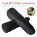 2Pcs/Set Black Leather Car Front Seat Armrest Cover For 2007-2009 Honda CR-V CRV