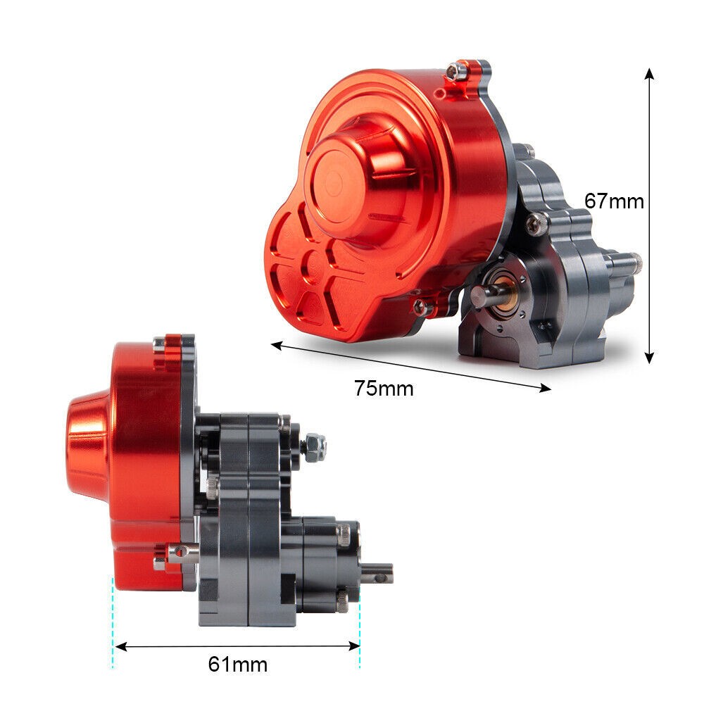 Metal Reverse Transmission Gearbox for 1/10 RC Crawler Axial SCX10 & SCX10 II