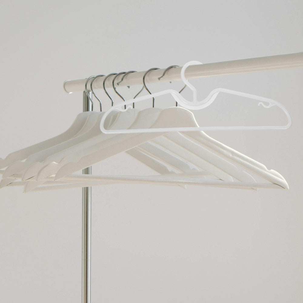 10 Pcs Plastic Short Neck Non Slip Hangers Space Saving For Clothes Closet