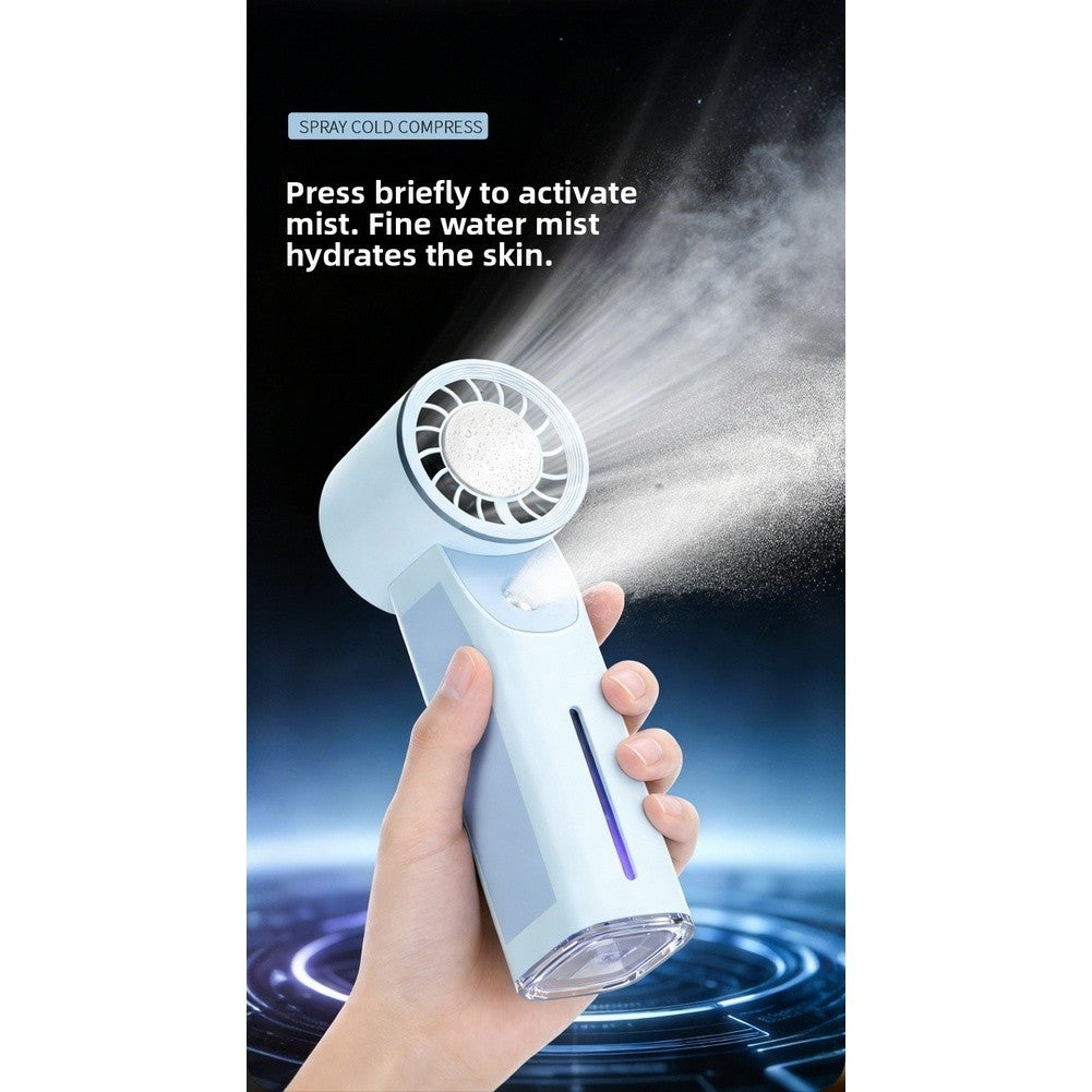 Personal Portable Cooling Fan USB Rechargeable with Ice Pack and Turbo Spray.*
