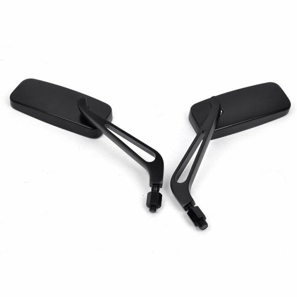 Black Rectangle Motorcycle Mirrors For Harley Cruiser Bobber Chopper Softail