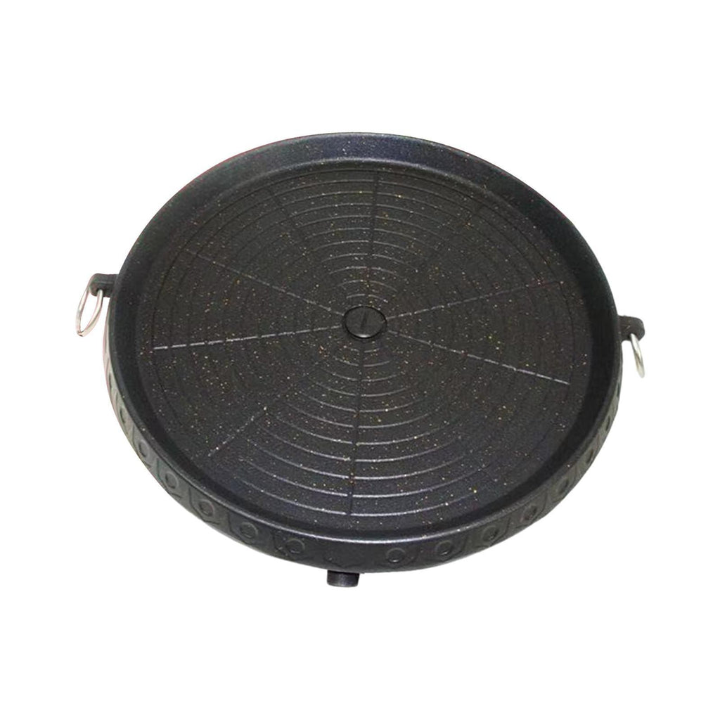 Korean BBQ Grill Pan with Handles Barbecue Plate for Baking Kitchen Travel