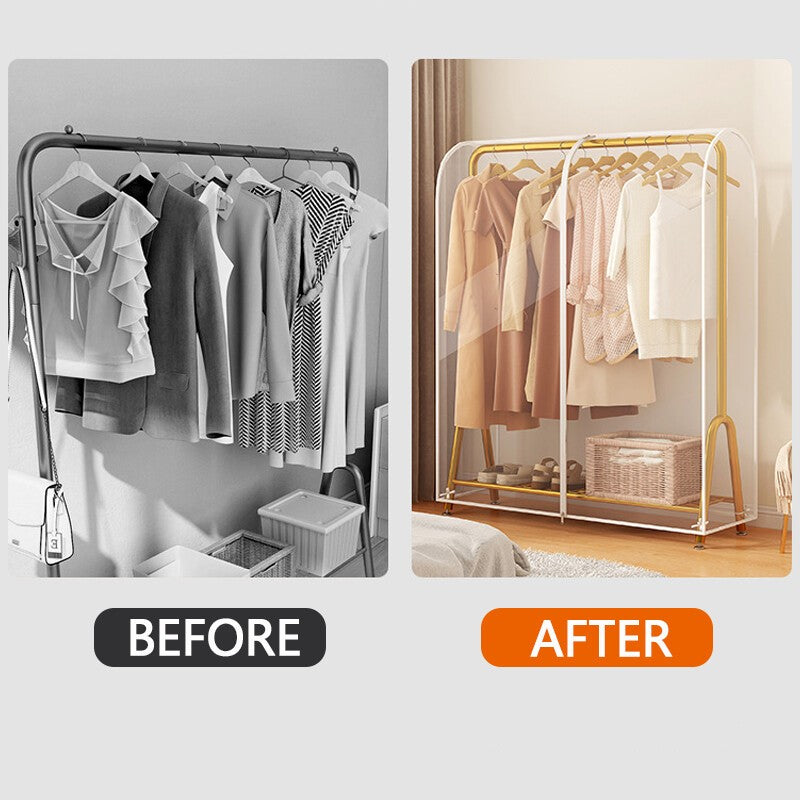 Clear Clothes Rail Cover Strong Garment Coat Hanger Protector Zipped 4 Sizes