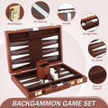 18″ Premium Leather Backgammon Board Game Set for Adults Kids Classic Game