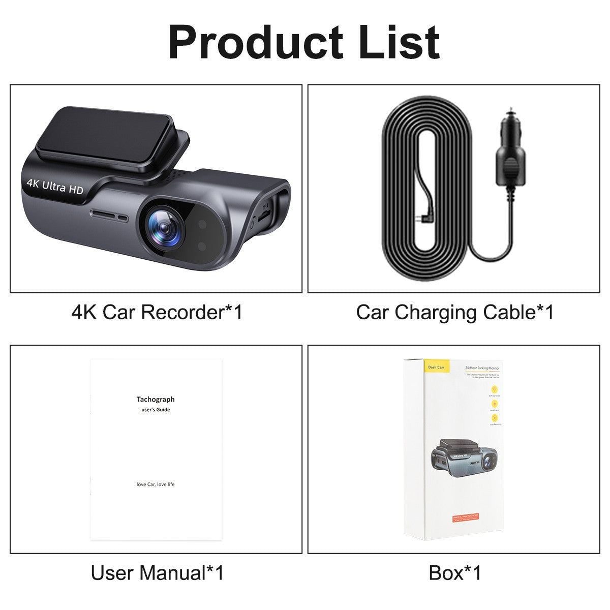 GPS HD 4K Dash Cam Wireless WiFi Front Car DVR Camera Video Recorder G-Sensor-UK