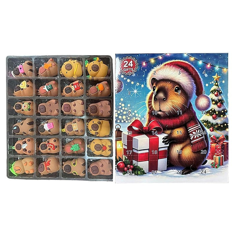24 Days Capybara Advent Calendars 2025 Christmas Countdown Toys Calendar Playset