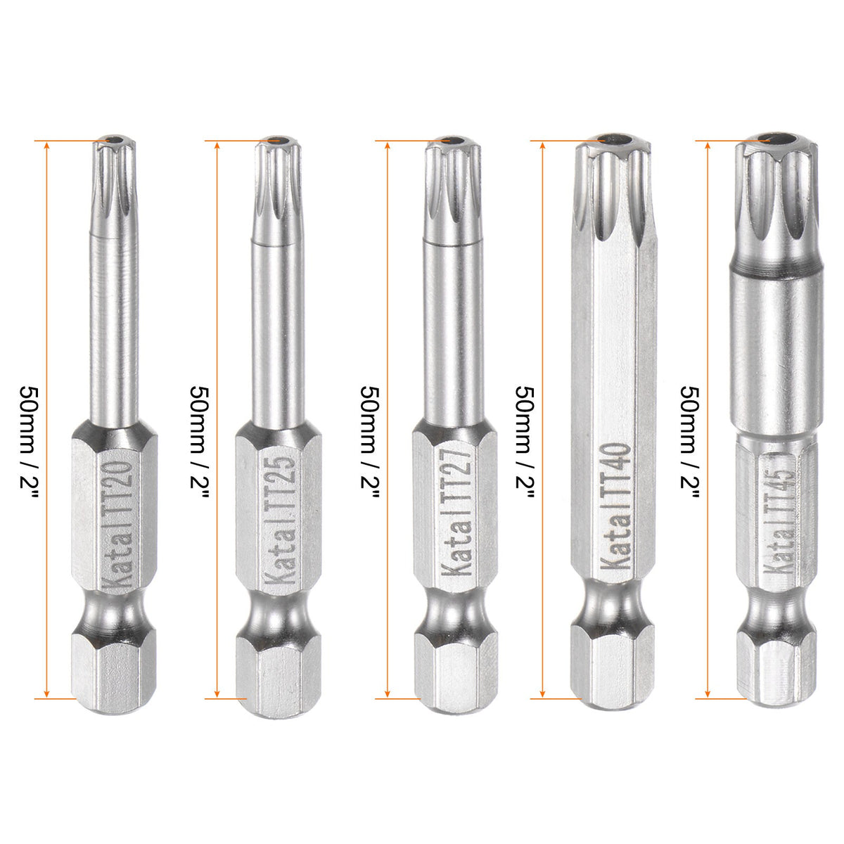 TT20-TT45 Magnetic Security Star 7Point Screwdriver Bit 1/4" Hex Shank 2"