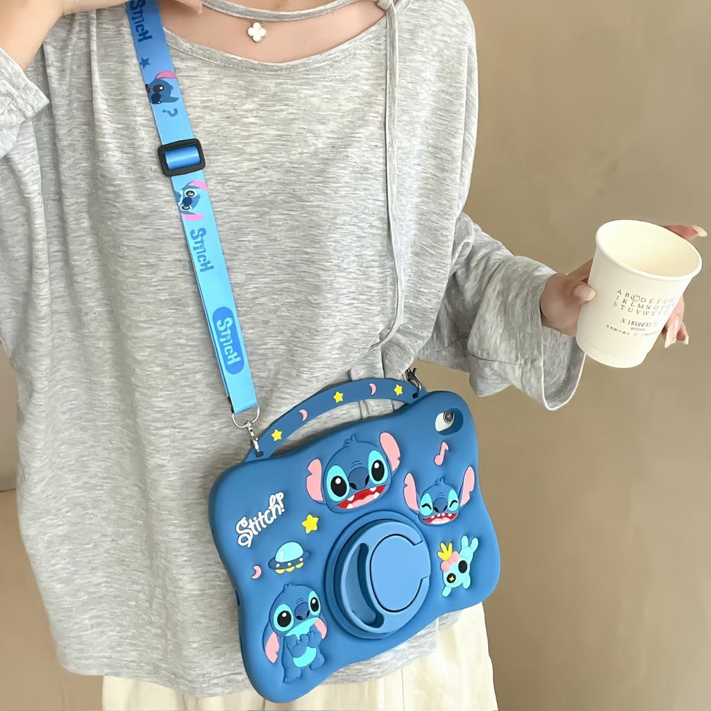 For Samsung Galaxy Tab A9 X110 A9+ X210 Stitch Kids Shockproof Stand case Cover