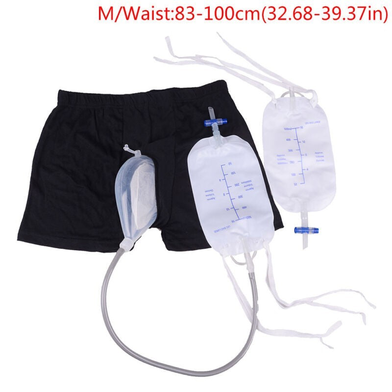 Men's Silicon Urine Leg Bag 500ml Catheter Incontinence Urinal Collector