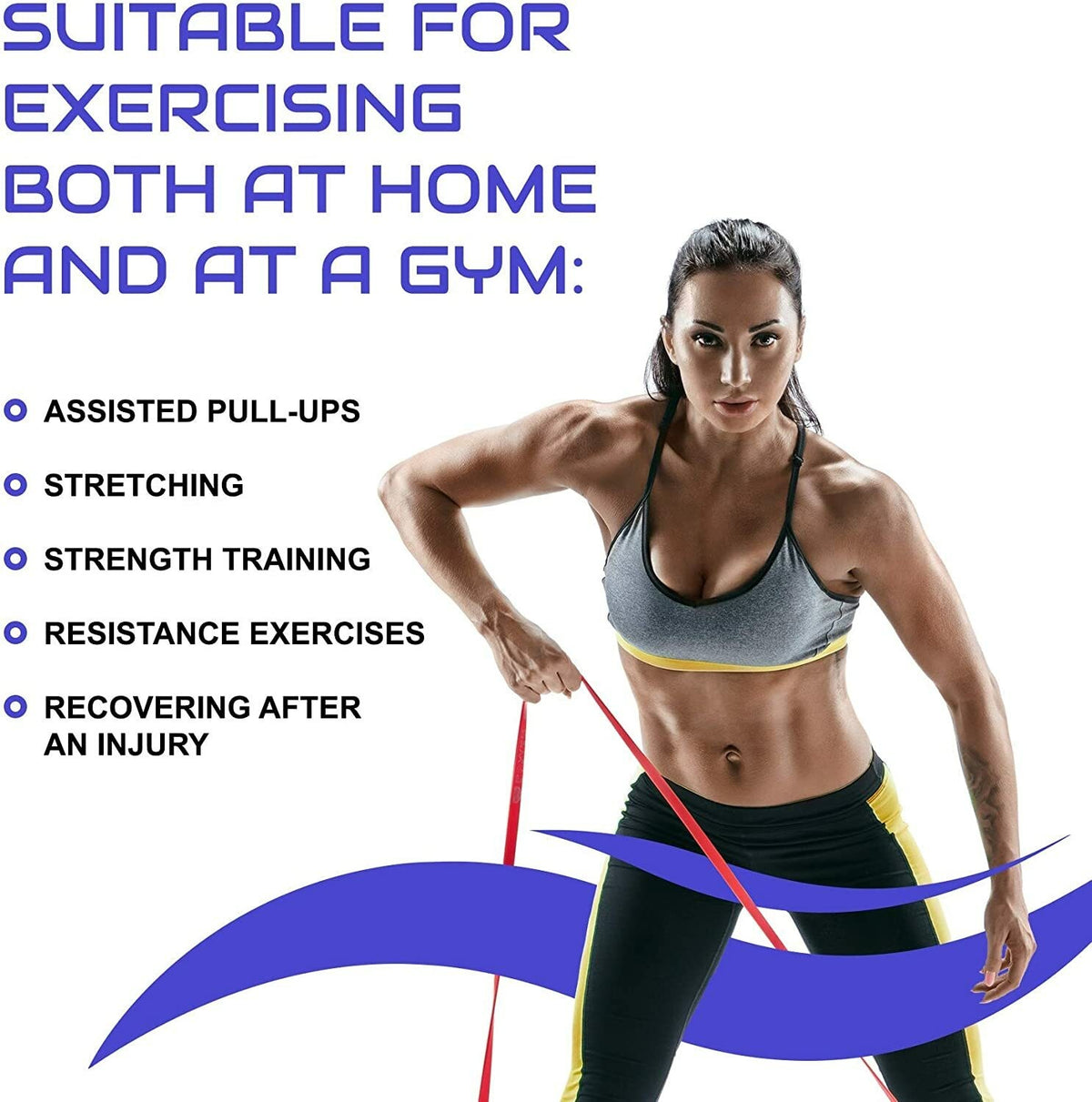 Resistance Band Pull-Up Heavy Duty Assisted Exercise Tube Set Home Gym Fitness