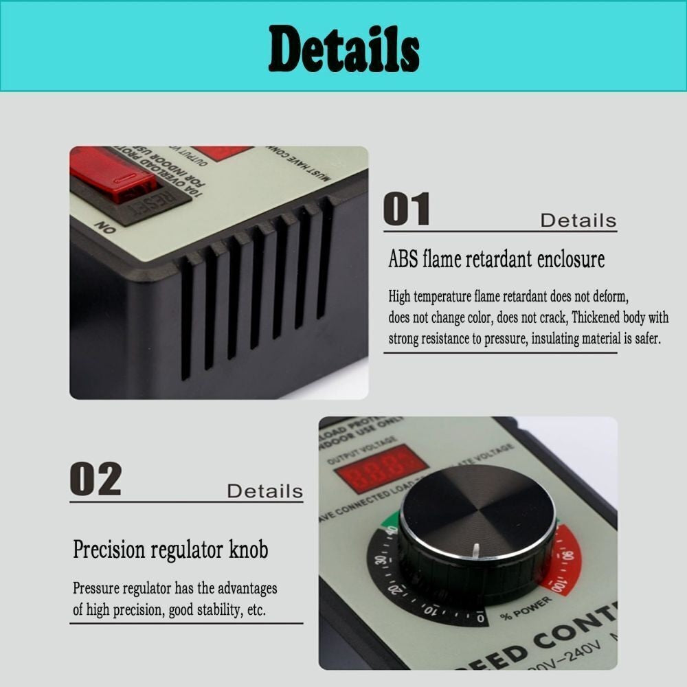 C220 to 240V 4000W AC Motor Speed Controller Electric Fan Variable Speed Contro